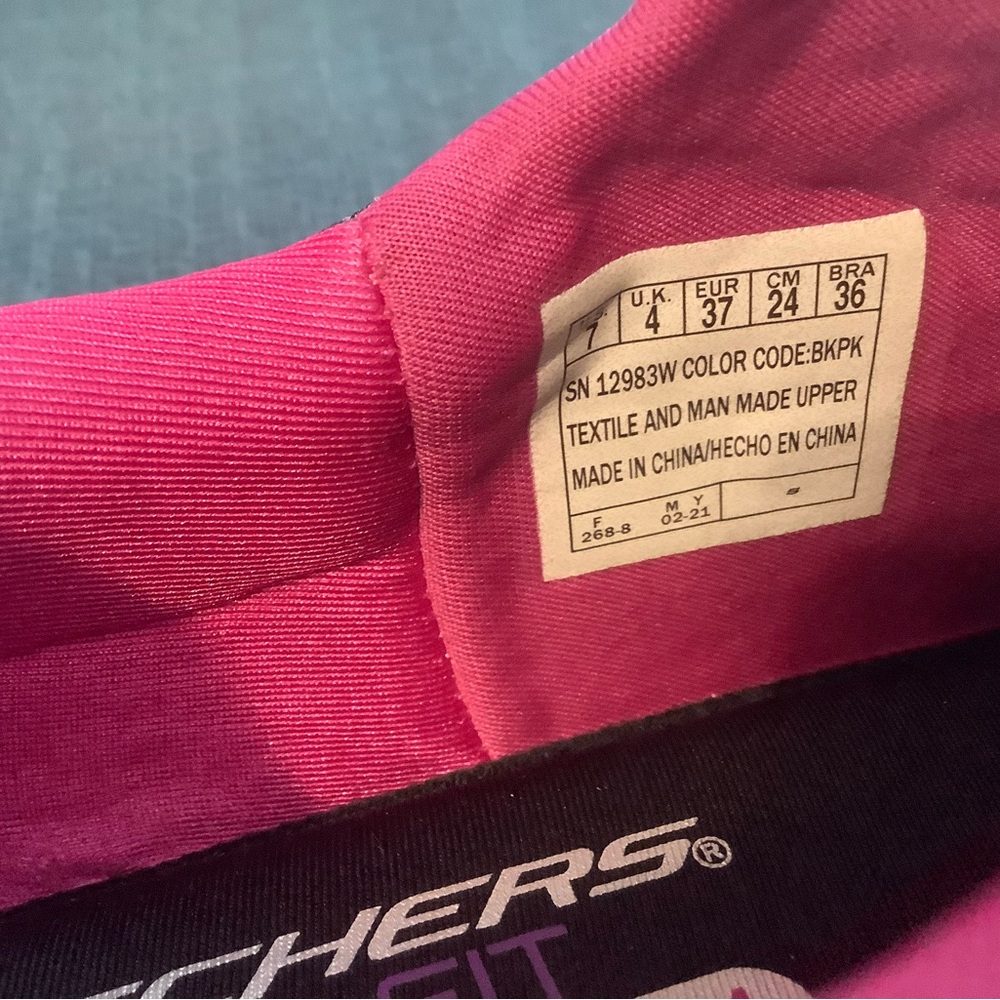 Skechers Summits Quick Getaway Memory Foam Pink and Black Sneakers Size 7 Wide - Picture 8 of 10